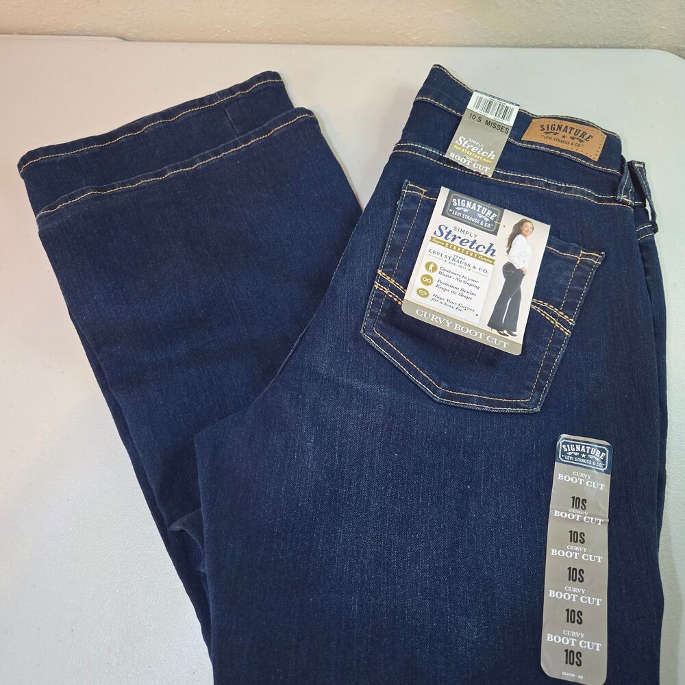 NWT Signature Levi Strauss‎ & Co Mid Rise Curvy Stretch Boot Cut Jeans Size 30s - Picture 4 of 5